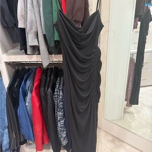 Zara Elegant Black Ruched Dress-worn once